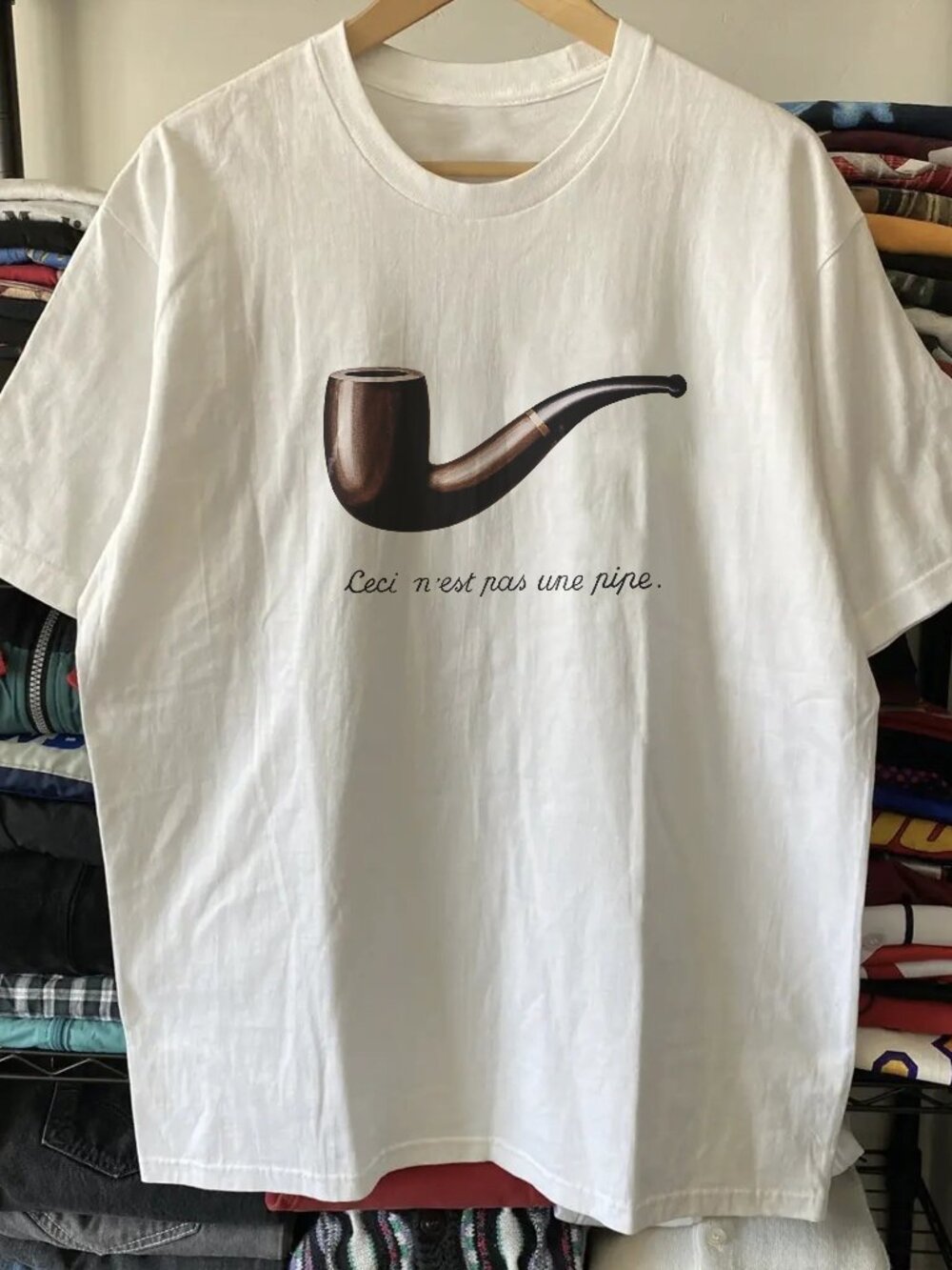 This Is Not A Pipe Washed White T-Shirt